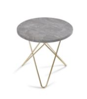 Billede af OX Denmarq MINI O Table Ø: 40 cm - Brass/Grey Marble