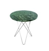 Billede af OX Denmarq MINI O Table Ø: 40 cm - Stainless Steel/Green Indio Marble