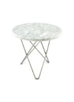 Billede af OX Denmarq MINI O Table Ø: 40 cm - Stainless Steel/White Carrara Marble