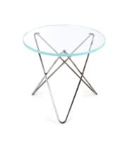 Billede af OX Denmarq MINI O Table Ø: 40 cm - Stainless Steel/Clear Glass