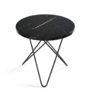 Billede af OX Denmarq MINI O Table Tall Ø: 50 cm - Black Powder Coated Steel/Black Marquina Marble