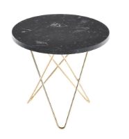 Billede af OX Denmarq MINI O Table Tall Ø: 50 cm - Brass/Black Marquina Marble