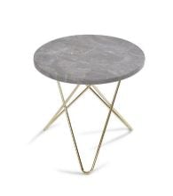 Billede af OX Denmarq MINI O Table Tall Ø: 50 cm - Brass/Grey Marble