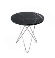 Billede af OX Denmarq MINI O Table Tall Ø: 50 cm - Stainless Steel/Black Marquina Marble