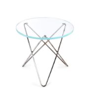 Billede af OX Denmarq MINI O Table Tall Ø: 50 cm - Stainless Steel/Clear Glass