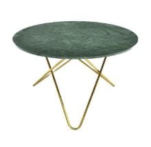 Billede af OX Denmarq BIG O Table Spisebord Ø: 120 cm - Brass/Green Indio Marble