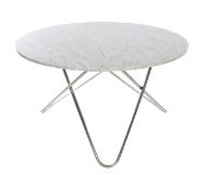 Billede af OX Denmarq BIG O Table Spisebord Ø: 120 cm - Stainless Steel/White Carrara Marble