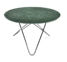 Billede af OX Denmarq BIG O Table Spisebord Ø: 120 cm - Stainless Steel/Green Indio Marble