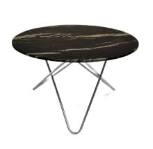 Billede af OX Denmarq BIG O Table Spisebord Ø: 120 cm - Stainless Steel/Black Marquina Marble