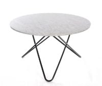Billede af OX Denmarq BIG O Table Spisebord Ø: 120 cm - Black Powderd Steel/White Carrara Marble
