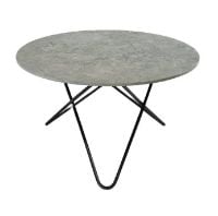 Billede af OX Denmarq BIG O Table Spisebord Ø: 120 cm - Black Powderd Steel/Grey Marble