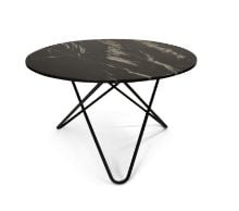 Billede af OX Denmarq BIG O Table Spisebord Ø: 120 cm - Black Powderd Steel/Black Marquina Marble