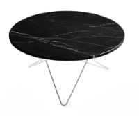 Billede af OX Denmarq O Table Sofabord Ø: 80 cm - Stainless Steel/Black Marquina Marble