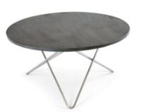 Billede af OX Denmarq O Table Sofabord Ø: 80 cm - Stainless Steel/Rustique Slate Marble