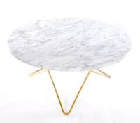 Billede af OX Denmarq O Table Sofabord Ø: 80 cm - Brass/White Carrara Marble