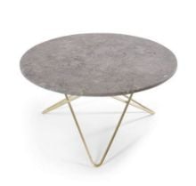 Billede af OX Denmarq O Table Sofabord Ø: 80 cm - Brass/Grey Marble