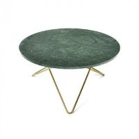 Billede af OX Denmarq O Table Sofabord Ø: 80 cm - Brass/Green Indio