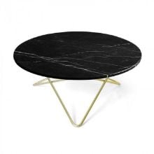 Billede af OX Denmarq O Table Sofabord Ø: 80 cm - Brass/Black Marquina Marble