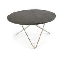 Billede af OX Denmarq O Table Sofabord Ø: 80 cm - Brass/Rustique Slate Marble