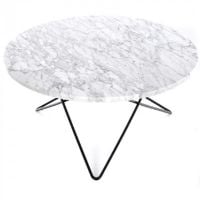 Billede af OX Denmarq O Table Sofabord Ø: 80 cm - Black Powder Coated Steel/White Carrara Marble