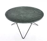 Billede af OX Denmarq O Table Sofabord Ø: 80 cm - Black Powder Coated Steel/Green Indio Marble