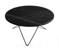 Billede af OX Denmarq O Table Sofabord Ø: 80 cm - Black Powder Coated Steel/Black Marquina Marble