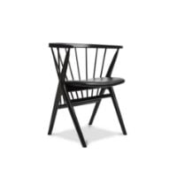Billede af Sibast Furniture No 8 Dining Chair SH: 45 cm - Black Oak/Leather Solid Black 40509
