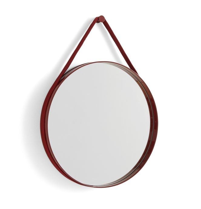 Billede af HAY Strap Mirror No. 2 Ø: 50 cm - Red
