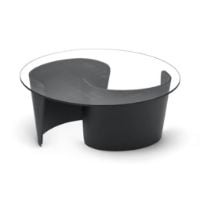Billede af Sibast Furniture No 7 Loungebord Ø: 90 cm - Sort Eg/Glas