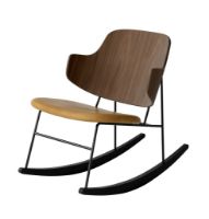 Billede af Audo Copenhagen The Penguin Rocking Chair SH: 42 cm - Walnut/Leather Cognac