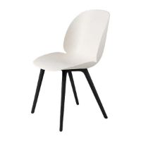 Billede af GUBI Beetle Dining Chair Plastic Chair SH: 45 cm - Alabaster White / Black