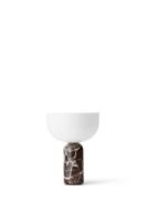 Billede af New Works Kizu Portable Table Lamp Ø: 18 cm - Rosse Levanto Marble/White Acrylic