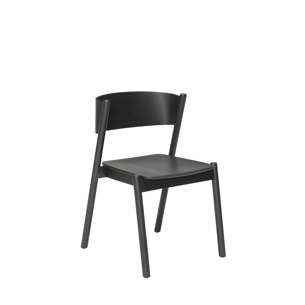 Billede af Hübsch Oblique Dining Chair H: 80 cm - Black
