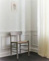 Billede af Fredericia Furniture 3239 J39 Mogensen Spisebordsstol SH: 46 cm - Pebble Grey Bøg/Naturfarvet Flet