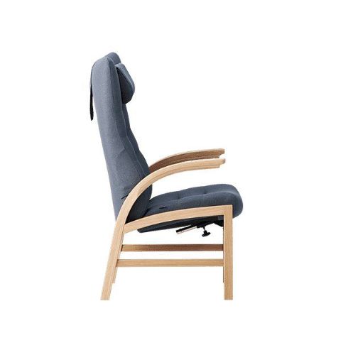 Farstrup Cantate 6011 Lænestol SH: 38 cm - Eg/Støvet Blå