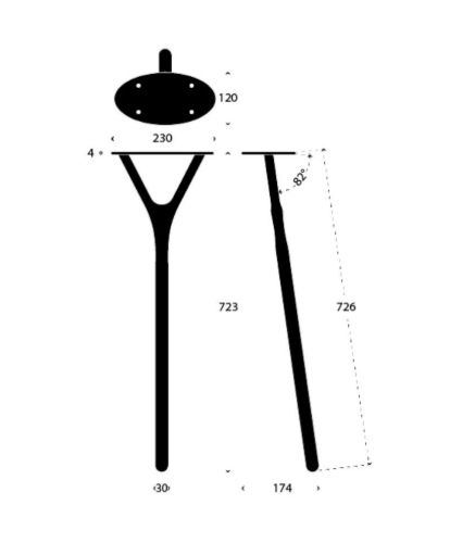 FROST WISHBONE Bordben 8001 H: 72,6 cm - Mat Sort