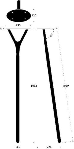 FROST WISHBONE Bordben 8002 H: 108,9 cm - Børstet Kobber