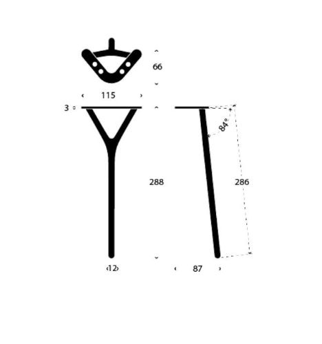 FROST WISHBONE Bordben 8005 H: 28,6 cm - Børstet Kobber