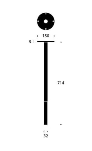 FROST BUKTO Bordben 710 H: 71,4 cm - Mat Sort/Børstet