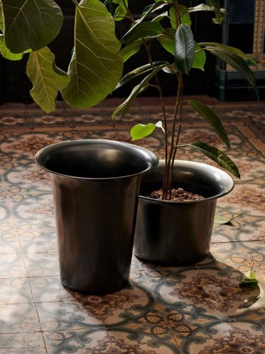 Ferm Living Spun Alu Basket Low H: 24 cm - Black