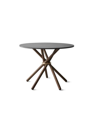 Eberhart Furniture Hector 105 Dining Table Ø: 105 cm - Dark Concrete/Dark Oak