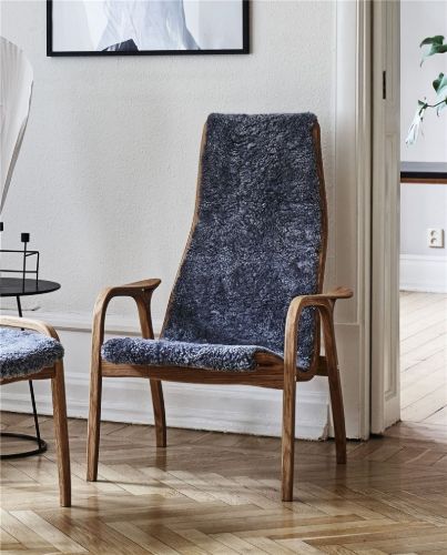 Swedese Lamino Lænestol SH: 41 cm inkl. fodskammel - Olieret Eg/Scandinavian Grey