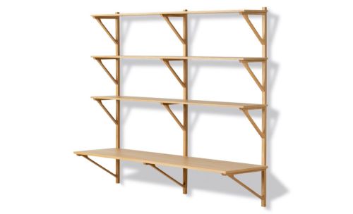 Fredericia Furniture BM29 Børge Mogensen Hylde m. Skriveplade B: 149 cm - Lakeret Eg