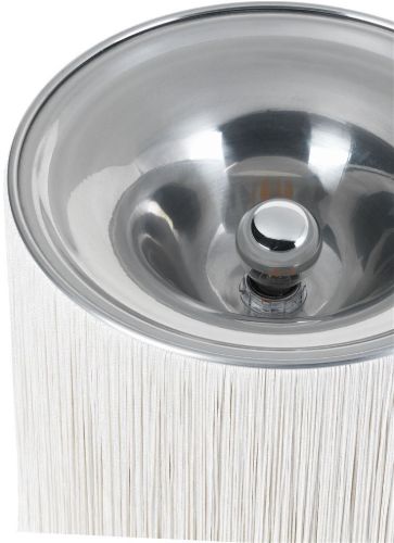 GUBI Model 597 Floor Lamp H: 45 cm - Polished Aluminium/Cream Fringe