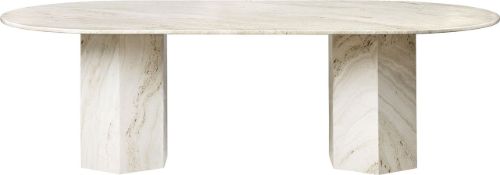 GUBI Epic Dining Table Elliptical 240x120 cm - Travertine/Neutral White