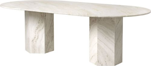 GUBI Epic Dining Table Elliptical 240x120 cm - Travertine/Neutral White