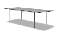 Billede af Fredericia Furniture 6632 Plan Table Extendable 100x260 cm - Sort Nanolaminat/Børstet Stål