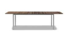 Billede af Fredericia Furniture 6632 Plan Table Extendable 100x260 cm - Røget Eg/Børstet Stål