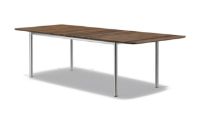 Billede af Fredericia Furniture 6632 Plan Table Extendable 100x260 cm - Røget Eg/Børstet Stål