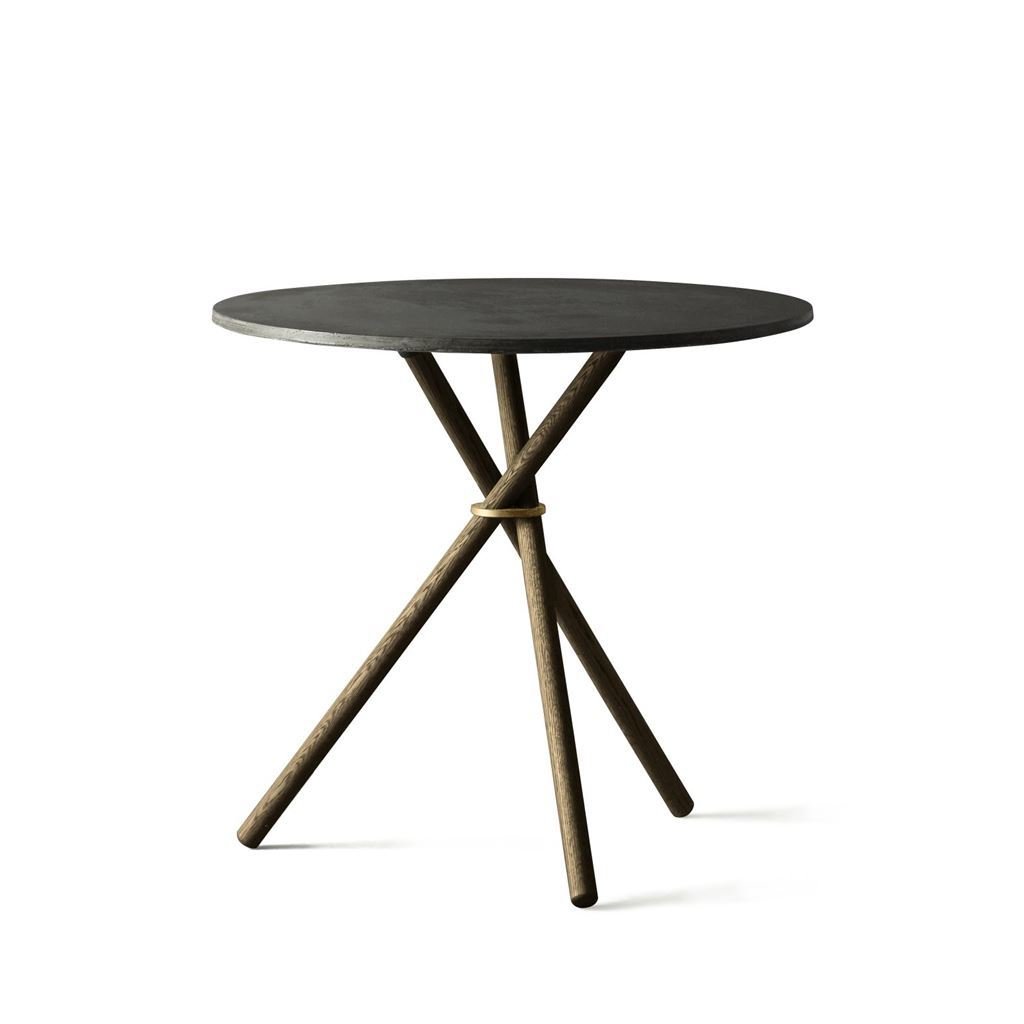 Billede af Eberhart Furniture Aldric Café Table Ø: 80 cm - Dark Concrete/Dark Oak